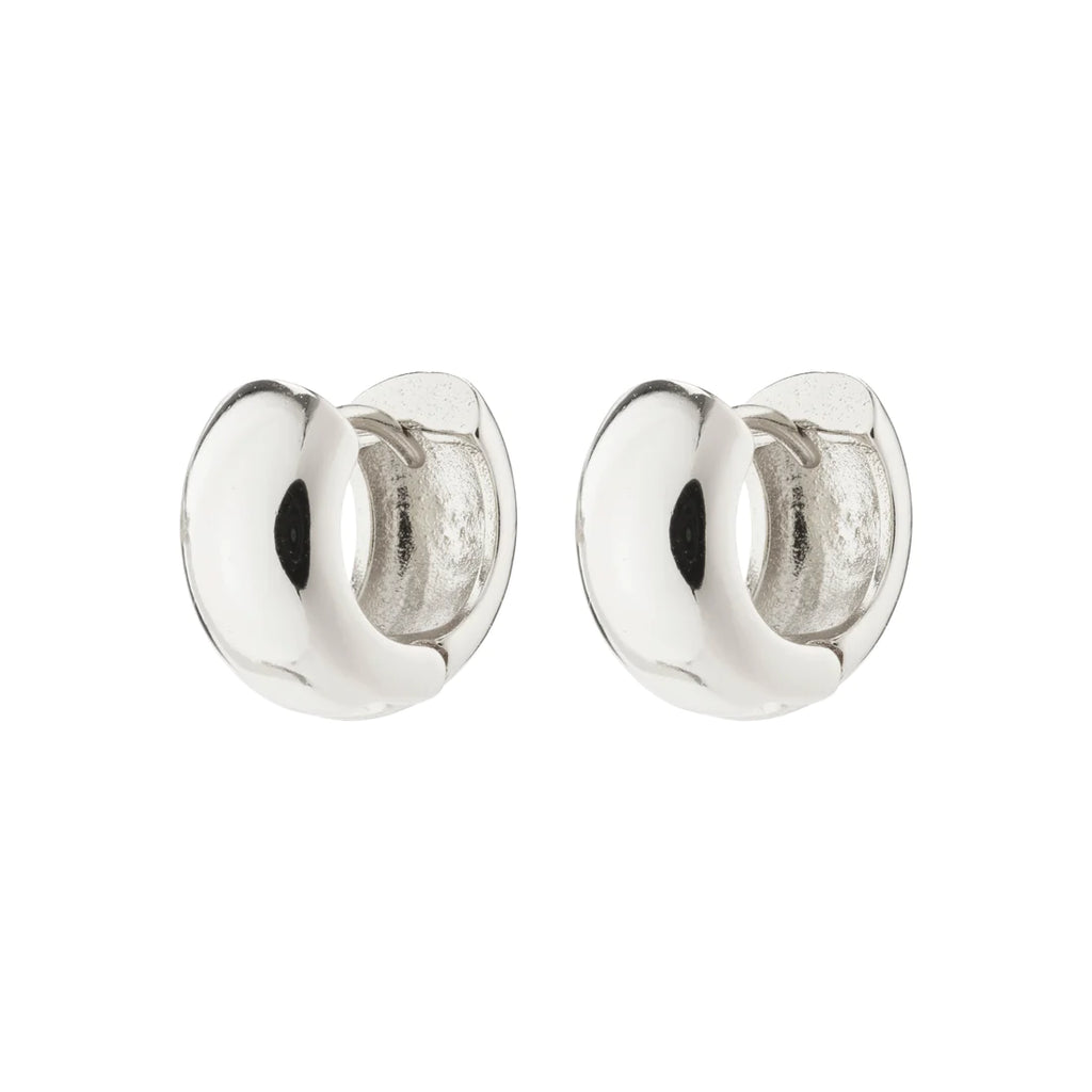 Anais Recycled Chunky Hoop Earrings - Silver Plated