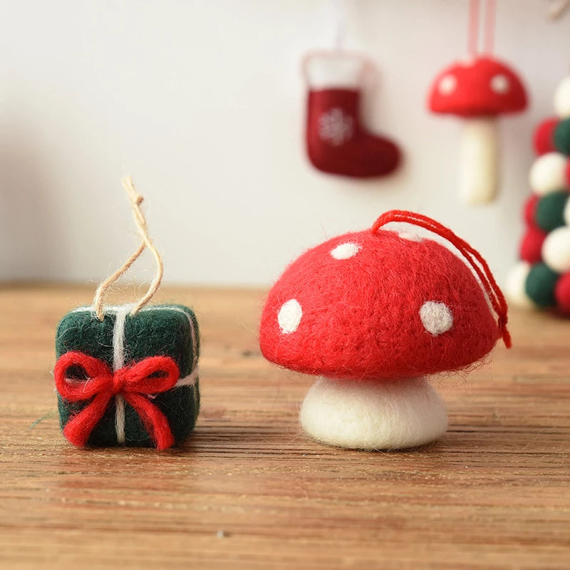 Felt Christmas Decoration - Mushroom