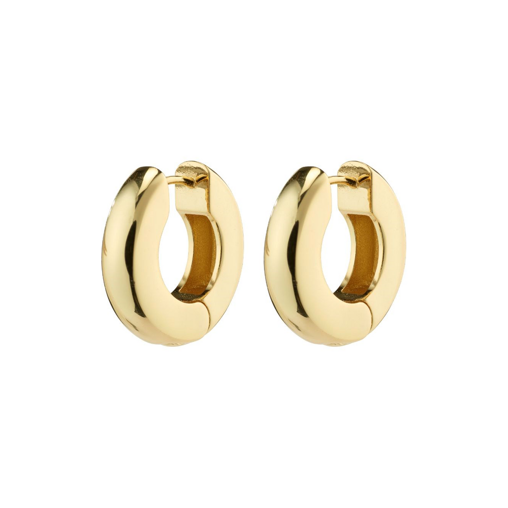 Learn Recycled Chunky Hoop Earrings - Gold Plated