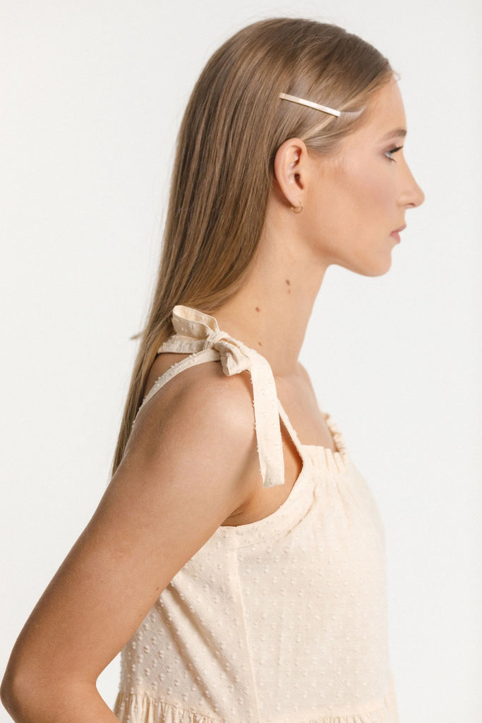 Tie Up Ziggy Dress - French Vanilla
