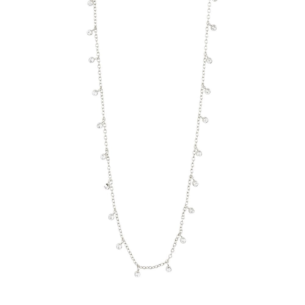 Maja Crystal Necklace - Silver Plated