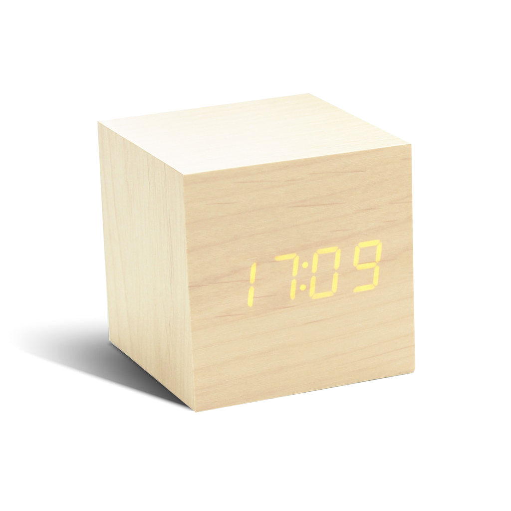 Cube Click Clock - Maple