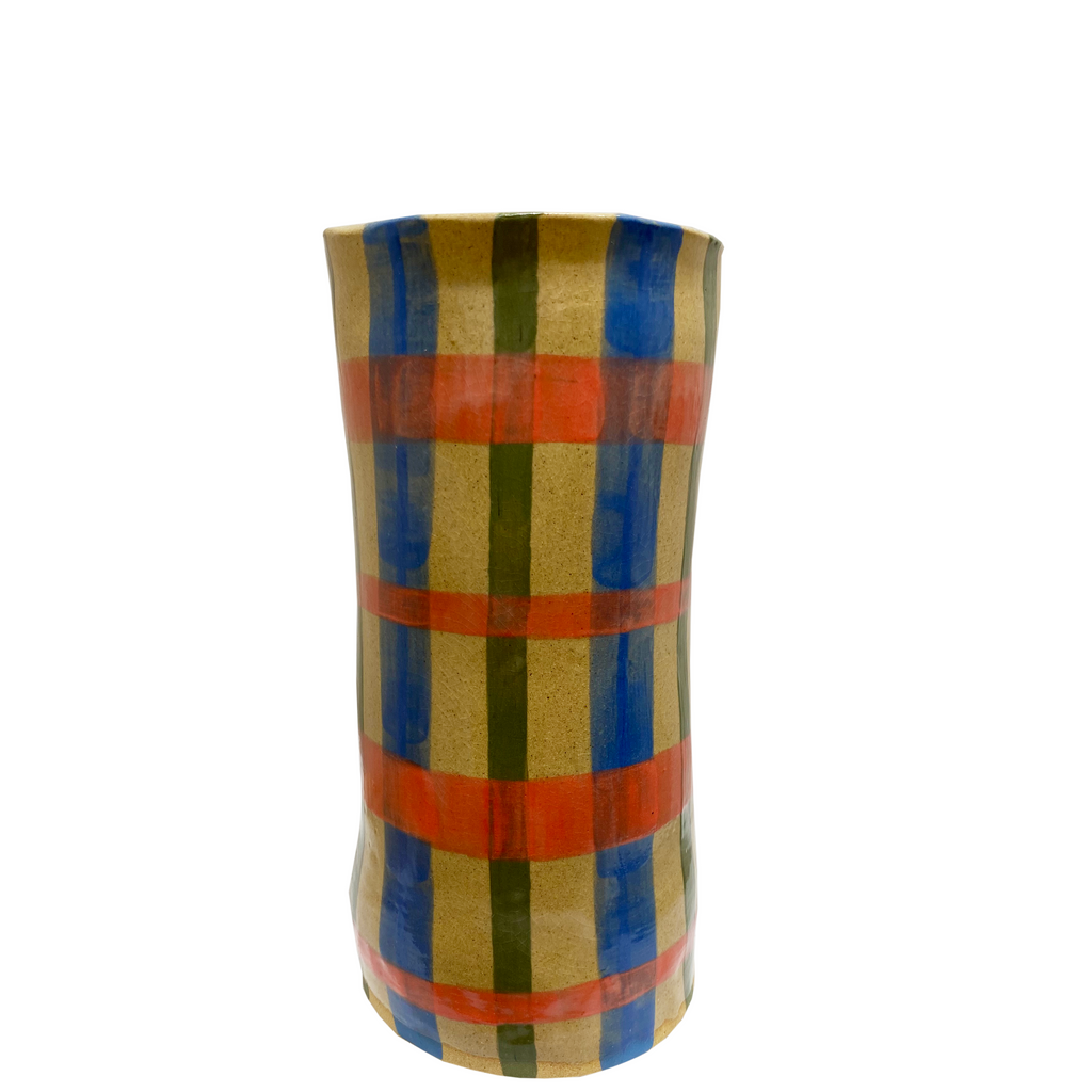 Handmade Vase - Striped Blue/Green/Red
