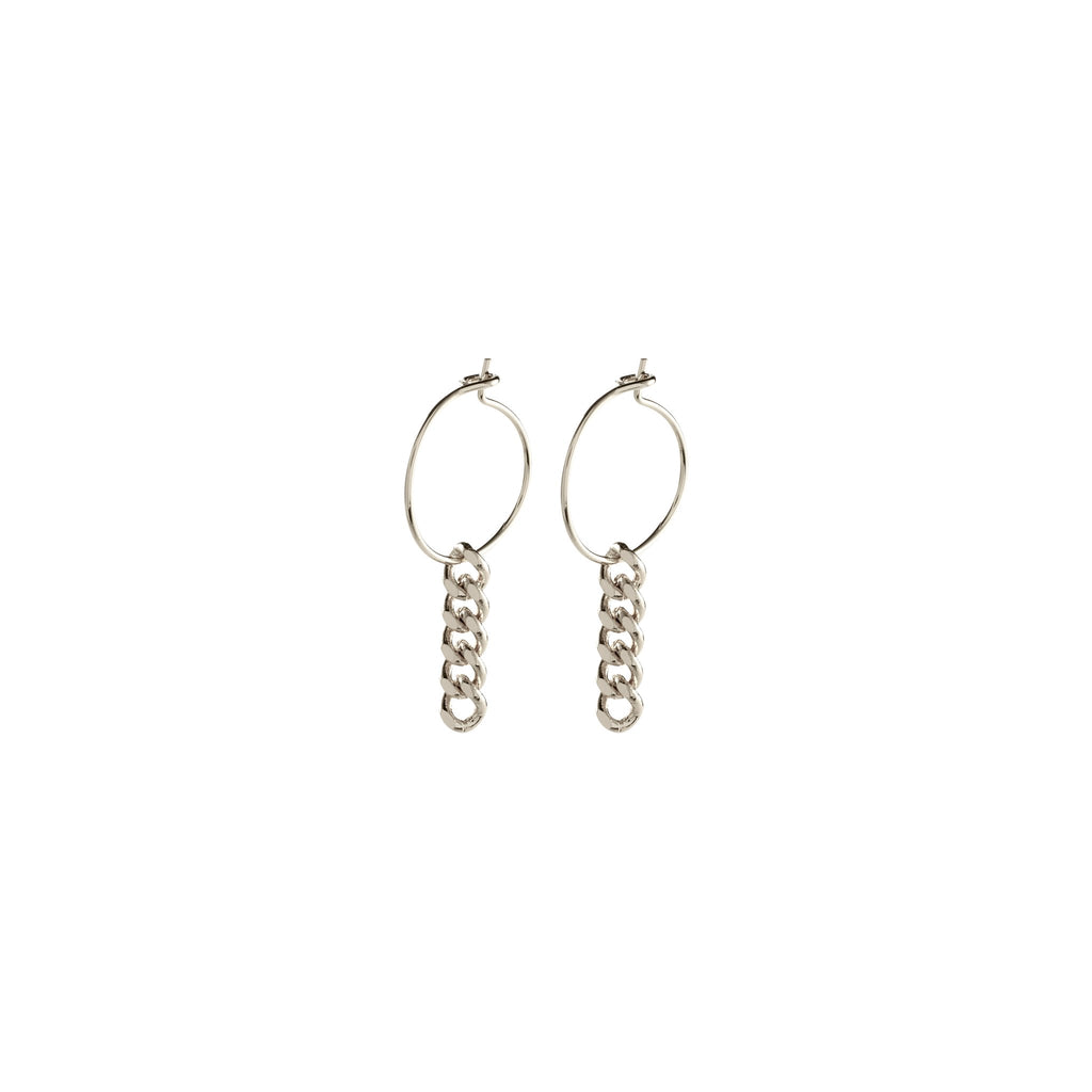 Paddington-Store-Pilgrim – Water Hoop Chain Earrings – Silver Plated