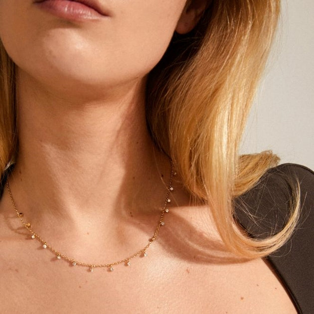 Maja Crystal Necklace - Gold Plated