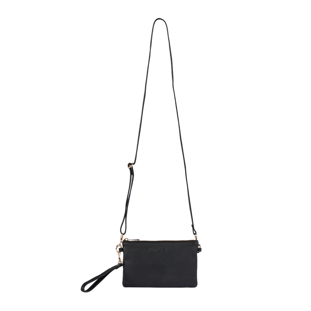 Sienna Leather Single Crossbody Bag - Black