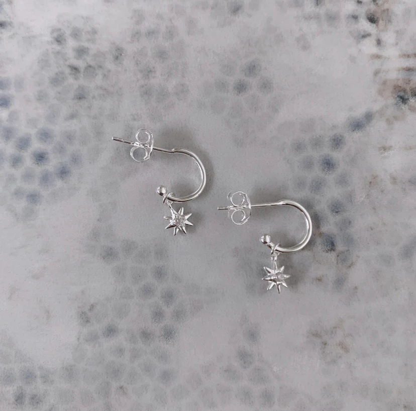 Starburst Earrings - Silver