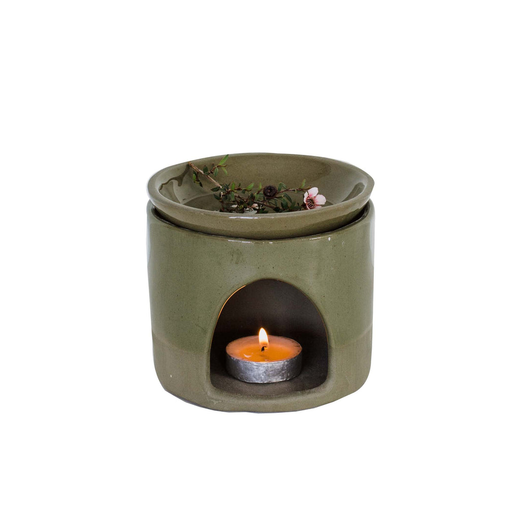 Paddington-Store-green-clay-oil-burner-handmade JS Ceramics