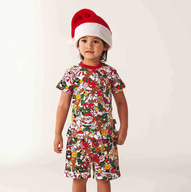 Christmas Party Short Sleeve Tee & Short Pyjama Set