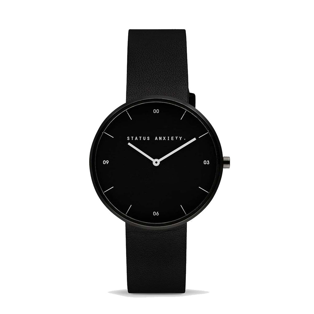 Paddington-Store-status-anxiety-watch-repeat-after-me-watch-matte-black-black-face-black-strap-front