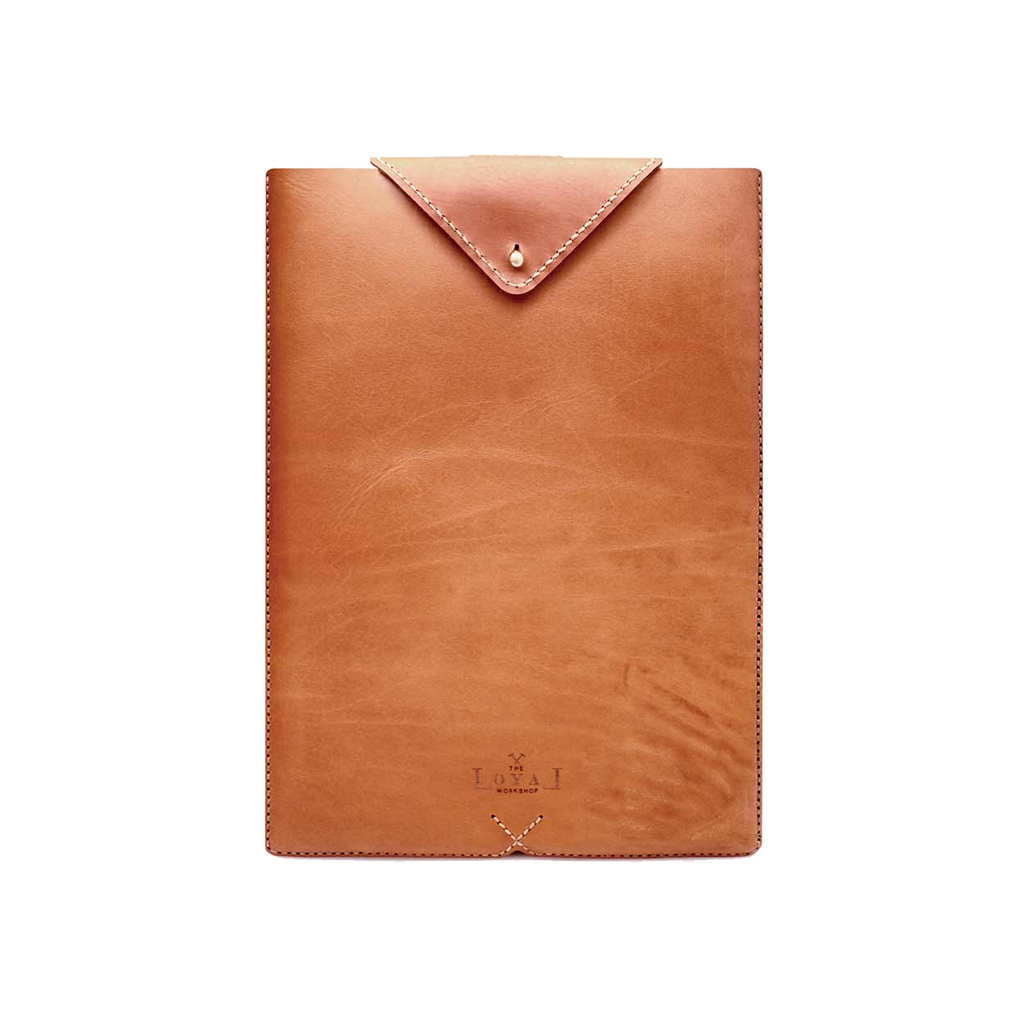 Laptop Leather Sleeve - Cognac