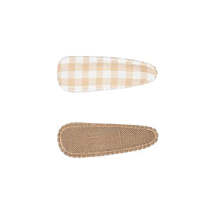 Clips - Oat Gingham & Taupe Linen