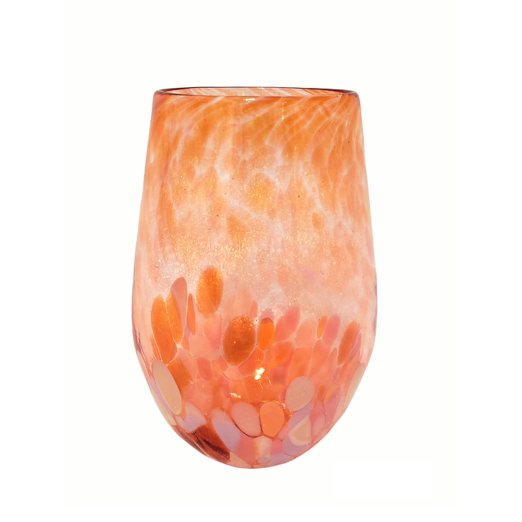 Stemless Wine Glass - Coral