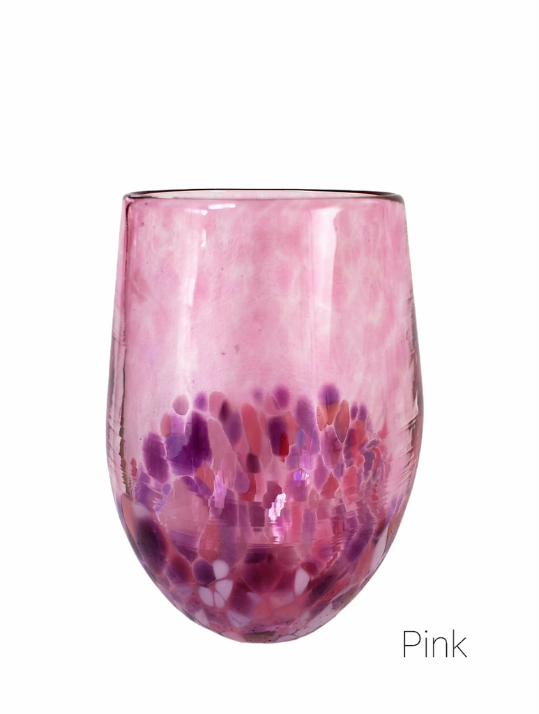 Stemless Wine Glass - Pink