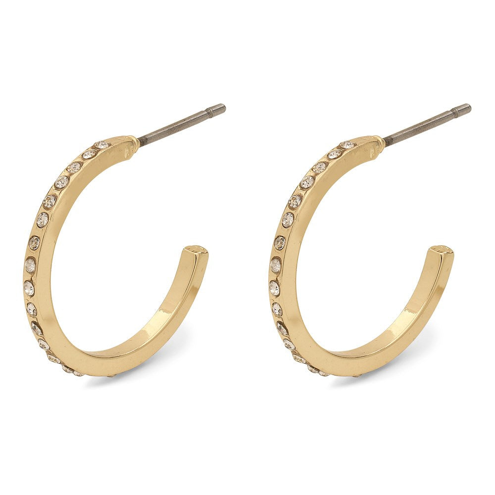 Roberta Pi Earrings - 17mm - Gold Plated Crystal