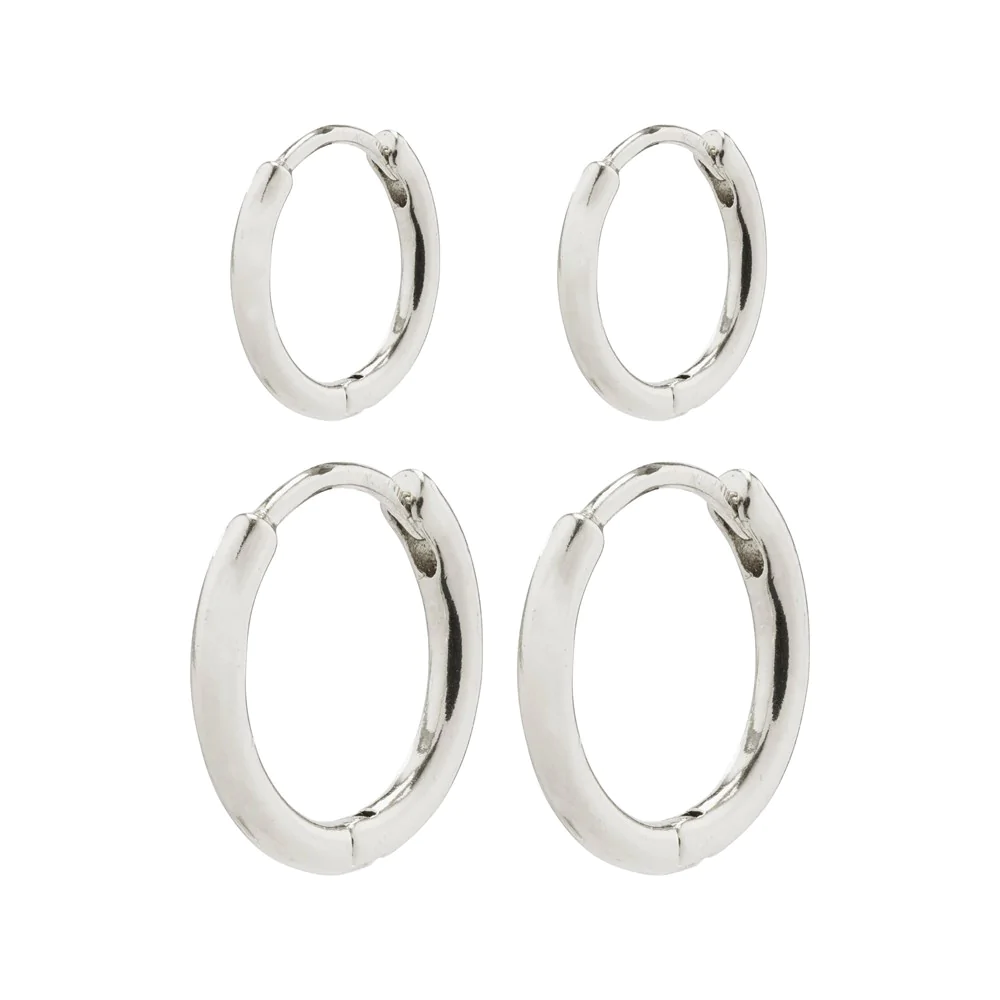 Ariella Huggie Hoop Earrings Silver - 2 Set